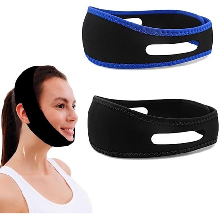 2 st Anti-snarkningshakband, andningsbart, flexibelt och justerbart, anti-snarkningsanordningar, anti-snarkningshakband, bekväm naturlig lösning mot