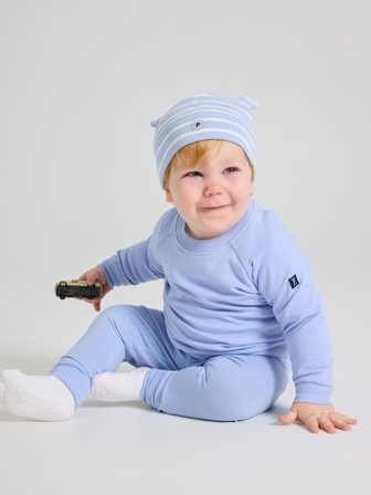 Polarn O. Pyret - Stripey beanie with ears - 48 - 50 - Childrenswear - blue