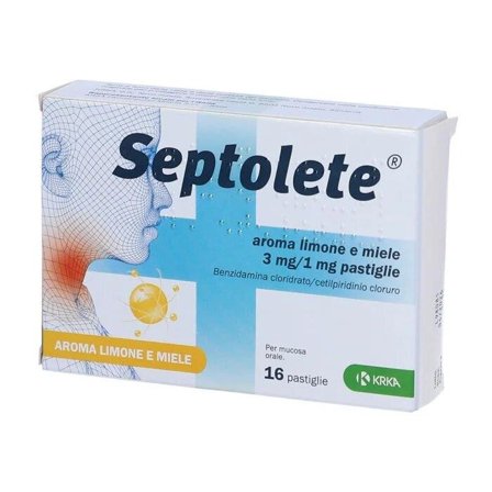 Septolete 3mg + 1mg Aroma Limone e Miele 16 pastiglie
