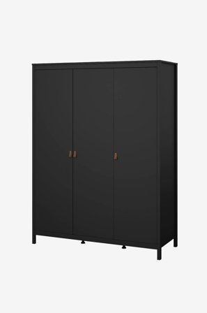 Tvilum - Madrid Garderobeskab med 3 døre - Sort - Garderobeskab - Fra Homeroom