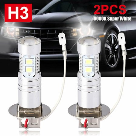 H3 LED Tågelyspærer Konverteringssæt Super Lys Canbus 6000K Hvid 100W