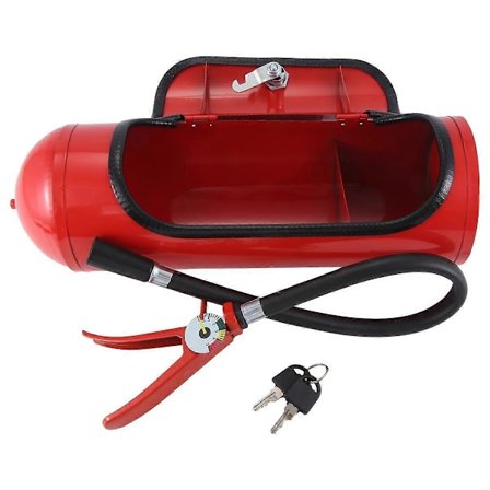 Vinhylla i Form av Brandsläckare med Lås och Nycklar, Nyhet Brandsläckarformad Minibar Skåp Vinröd