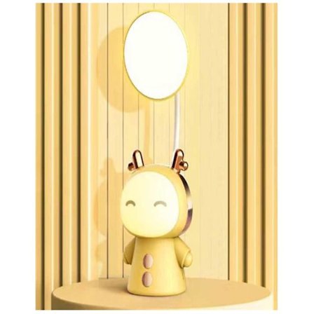 Barnlampa med nattlampa Söt tecknad lampskärm 360° Svanhals LED Vikbar läslampa för sovrum