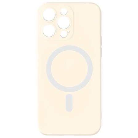 Coque Magsafe - AVIZAR - iPhone 15 Pro Max - Silicone Soft-touch - Off-white - Robust skydd