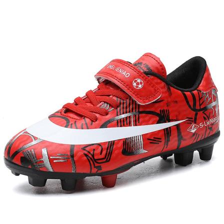 Fotbollsskor för barn Pojkar Flickor Fotbollsskor Grästräning Sport Skor Sneakers Yjx157A Red 30