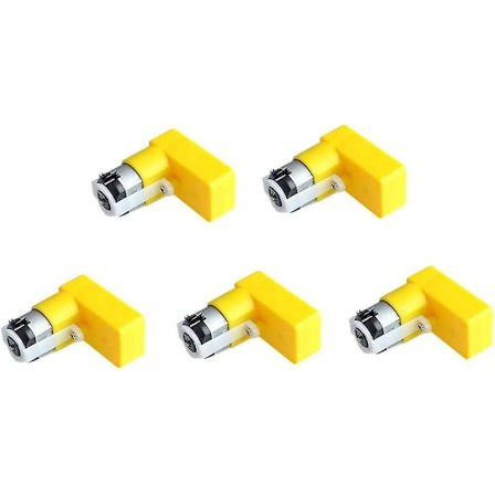 DC-motor 3-6V DC Växlad TT Dubbelaxel Magnetisk Växellåda 1:48gul 5st