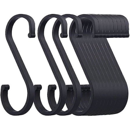 S-kroker, 12-pakks metall S-formede kroker med avrundet design, kjøttkroker, S-kroker, tunge kroker for oppheng av redskaper/panner/gryter/kurver (