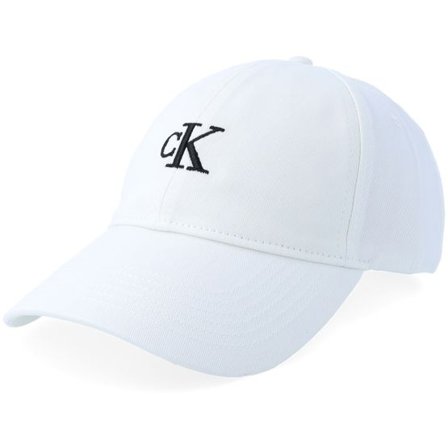 Calvin Klein - Vit unconstructed Keps - Monogram Embroidery Baseball Cap Bright White Dad Cap @ Hatstore
