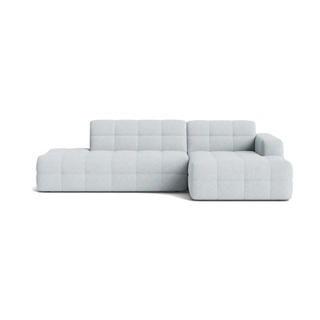 Paris Chaiselongue-Sofa, rechts | Open End in Aragon Kristallblau, modernes Steppmuster, komfortable Polsterung, Höhe 77cm, elegantes Design