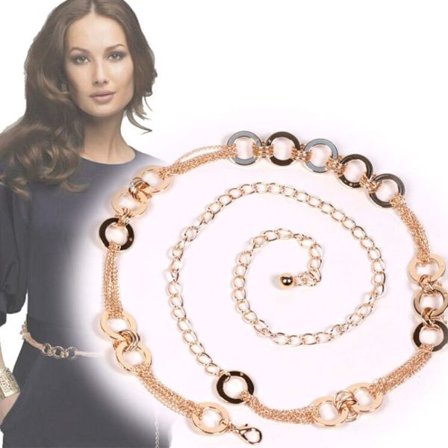 Metal kjede belte luksus legering linning ring midje band