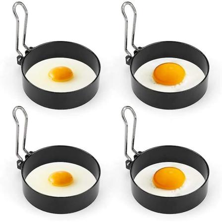 Äggringar, 4-pack äggkokningsringar i rostfritt stål, form för stekning av ägg och omelett