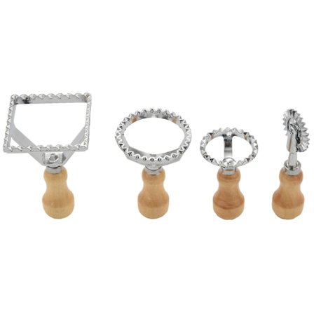 Wonton Maker Cutter Stempel Sæt - Førende Dejg Cutter og Presse med Træhåndtag - Til Wontons