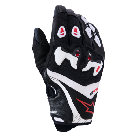 Alpinestars SP-R Pro Motorradhandschuhe Schwarz/Weiß/Hellrot L