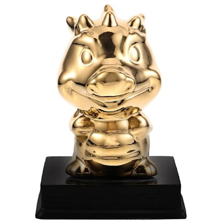 Nytår 2024 Sparegris Dekorativ Keramisk Drage Pengebesparende Krukke Bordplade Møntbank Med Træbase