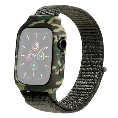 Apple Watch Series 6 / 5 40mm unique patterned nylon watch band - Olive Green