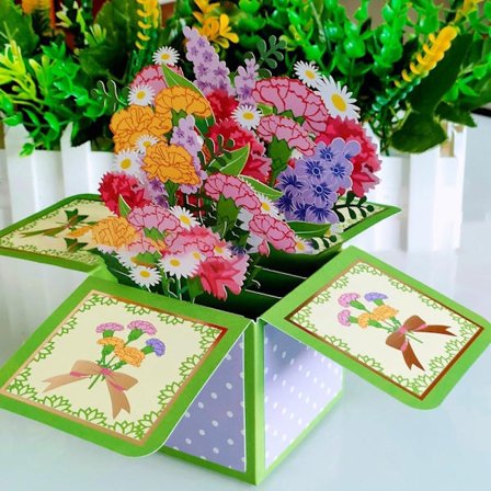 3D pop-up buket papirblomster 2 2