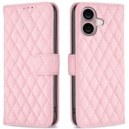 SKALO iPhone 16 BINFEN COLOR Quiltet Pung - Pink