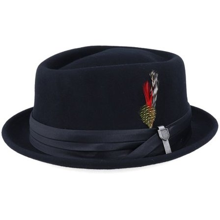 Brixton - Svart porkpie Hatt - Stout Black/Black Pork Pie @ Hatstore