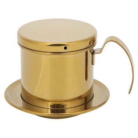 Vietnamesiskt kaffefilter i rostfritt stål Droppkanna Maker Gryta Hemma Kök Kontor Restaurang Café Använd Glans Guld