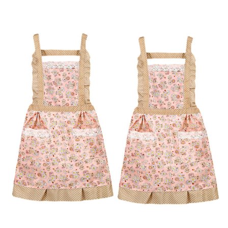 2 forklær, vanntett, håndtørkende midje, matlaging på kjøkken, restaurantoveraller, rosa