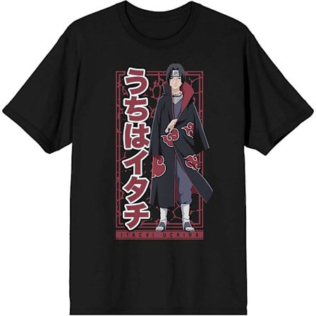 Naruto Shippuden Itachi Uchiha Herre Sort T-shirt