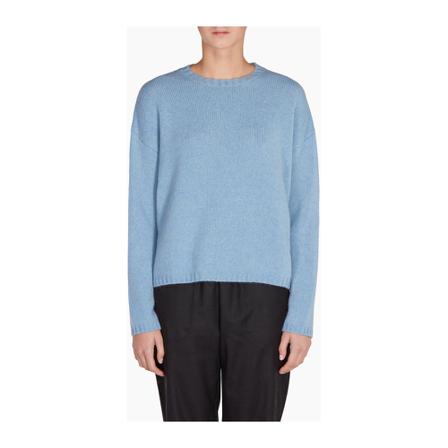 Roberto Collina, Round-neck Knitwear Blauw, Dames, Maat:S