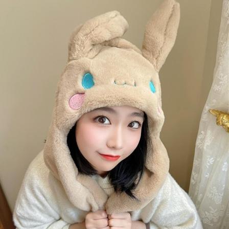 Søt Sanrio-lue Cinnamoroll-tilbehør Kawaii Hold varm tykk plysjlue Ører beveger seg Anime Myke leker for jenter Gave Respektert-WELLNGS 3