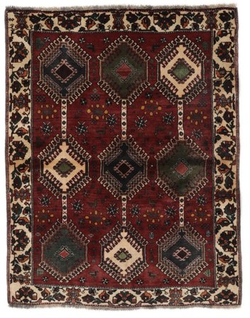 Ghashghai Fine Teppich Handgeknüpft 122X155 Schwarz/Braun Persien/Iran