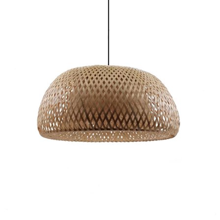 Rattan pendellampe, 45x45x22cm, naturlig finish