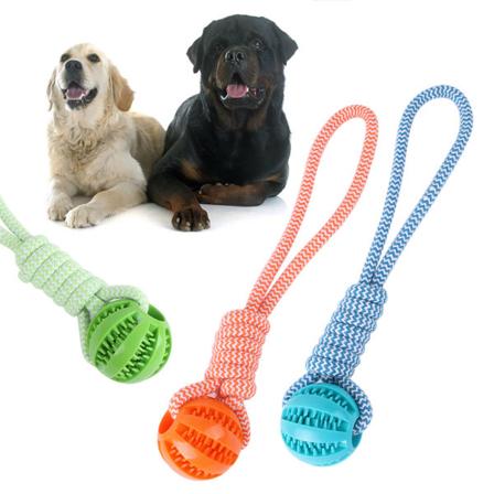3 Hundeleketøyballer med Snorer - Valpeleke, Hundegummi med Co