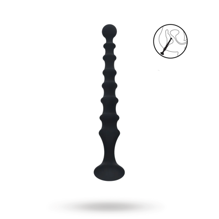 Ribbed Silicone Flared Anal Probe - Black - Vuxen.se - Analkulor