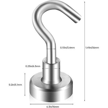 Magnetiske kroge, 10 stk. magnetkroge, superstærke magneter med gavekroge