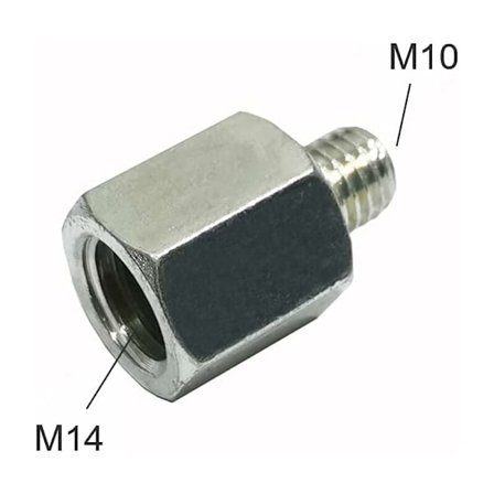 M10 M14 Adapter Vinkelslip Polermaskin Gänga Borr Interface Converter Connector Elverktyg Tillbehör Anslutningsstång, M14 till M10, 1 st