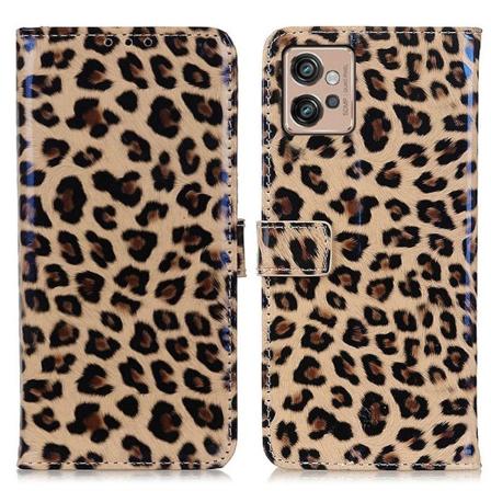 SKALO Motorola Moto G32 4G Leopardmønstret pungetui i PU-læder Multicolor