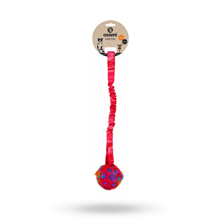 Ozami - Play-n-tug Ball With Crinkle 50 cm - Pink Camo - Hundleksaker