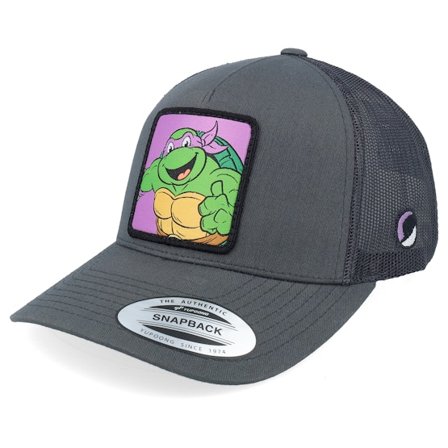 TMNT - Cinza trucker Boné - "Donatello Box Grey/Black A-Frame Trucker " @ Hatstore