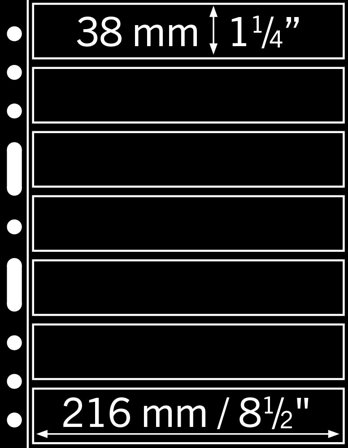 GRANDE 7S lommer til frimærker - 5 stk. - Sorte - Leuchtturm
