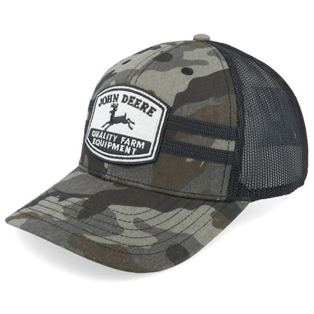 John Deere - Camo trucker Keps - Vintage Patch Chain Stitch Black/Camouflage Trucker @ Hatstore