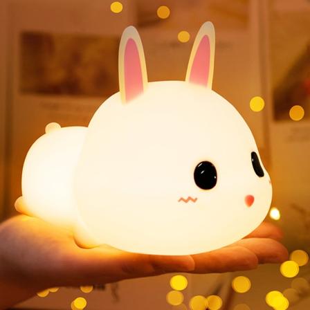 Nattlampa för barn, LED-nattlampa i silikon med fjärrkontroll, USB-touchkontroll för laddning, RGB-färgdimmer, lämplig för sovrum och l