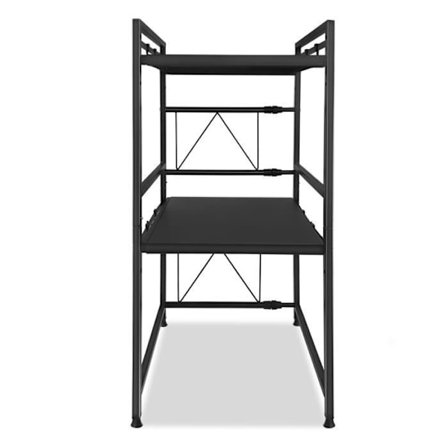 Mikrovågsugnshylla - UISEBRT - 3 nivåer - Lackerad svart metall - Robust stöd - Köksmöbel