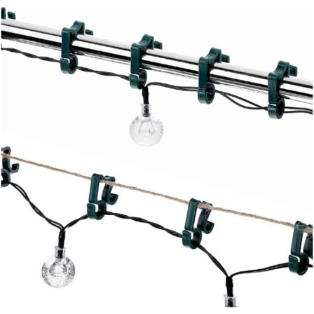 50 stk. jule PP-krog, udendørs vejrbestandig lysklemme, Chri