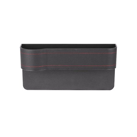 En rett fot svart førersetelspor oppbevaringsboks, åpent sete