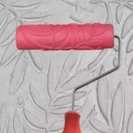 IC Blad Mønster Gummi Rulle Præget Tekstur Mønster Farve Rød One size