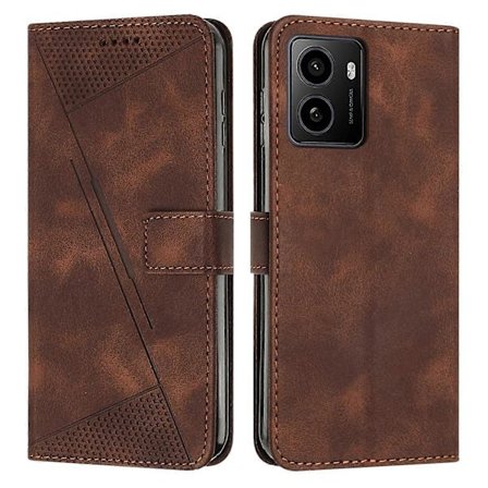 Drøm Trekant Læder Telefonetui med Lang Snor Til HMD Pulse Pro [DB] Brun Brown