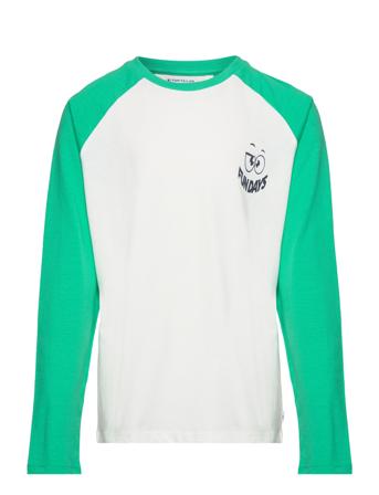 Printed Longsleeve T-shirts Long-sleeved T-shirts Grønn Tom Tailor*Betinget Tilbud