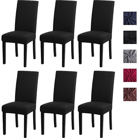 Stretch Stolsöverdrag - Tvättbara Stretch Stolsöverdrag svart