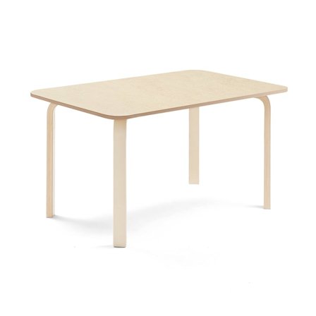 Table ELTON, 1200x800x640 mm, beige linoleum, birch