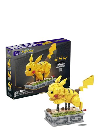 MEGA Pokémon | Pokémon Motion Pikachu Building Brick Set With Mechanized Motion (1095 Pieces) | ONE SIZE