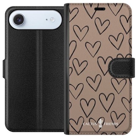 Kompatibelt Plånboksfodral till Apple Apple iPhone 17 Air Cactus and Friends - Earthy Sketch Hearts