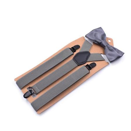 Y-muotoiset H ngslen ja Perhosrusetti -setti harmaa one size gray